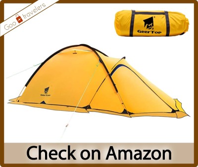 GEERTOP Portable 4 Season Waterproof Tent for 2 Person