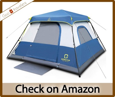 OT QOMOTOP 6 Person Waterproof Pop Up Camping Tent with Top Rainfly