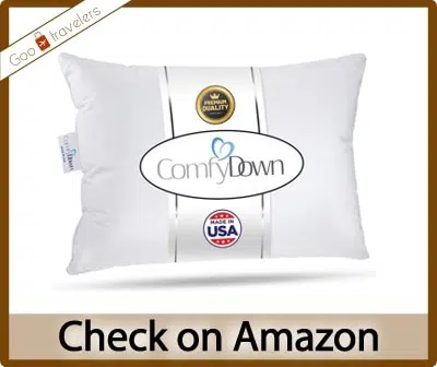 ComfyDown Goose Down Travel Pillow for Plane, Car & Home
