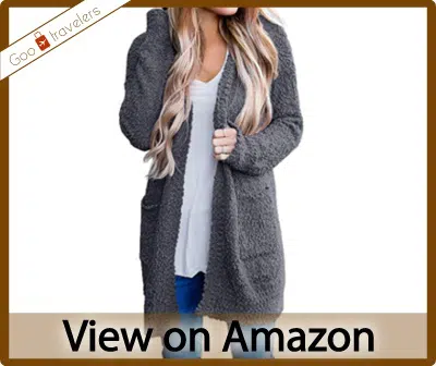 MEROKEETY Women's Long Sleeve Soft Chunky Knit Sweater Open Front Cardigan