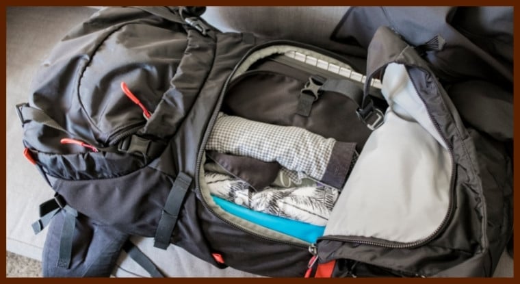 Packing a backpack for air travel